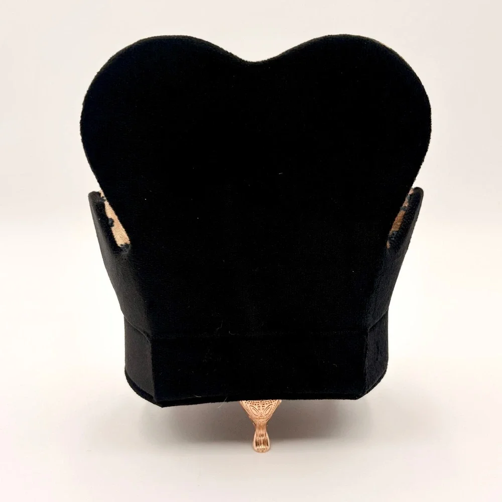 Willow & Riley Leopard Velvet Heart Armchair Jewelry Box Mirror Gold Legs NEW